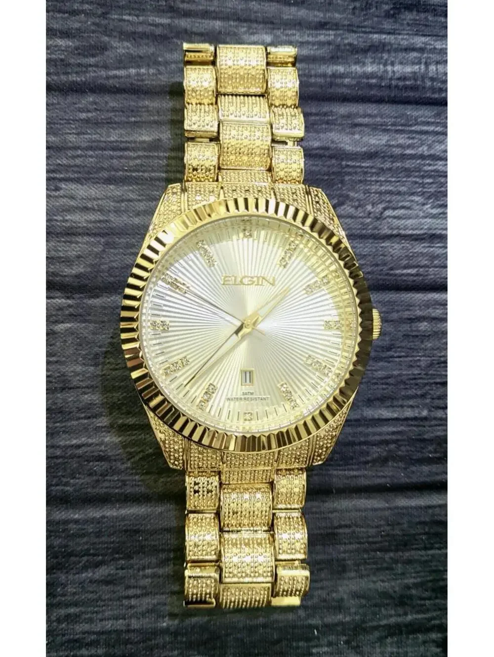 Elgin Diamond Nugget‎ Mens Fluted Watch Authorized Dealer